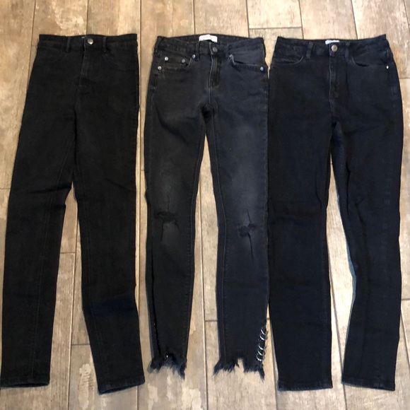 3 pairs ZARA Size 2 Skinny Jeans - Picture 1 of 5